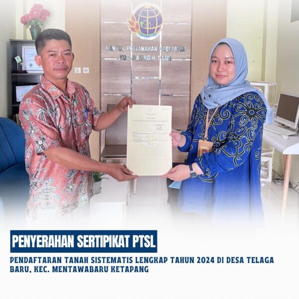Kantor Pertanahan Kab. Kotim melaksanakan Penyerahan Sertipikat PTSL tahun 2024