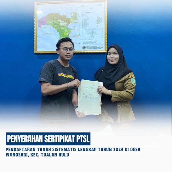 Kantor Pertanahan Kabupaten Kotawaringin Telah melaksanakan Penyerahan sertipikat Pendaftaran Tanah Sistematis Lengkap (PTSL)