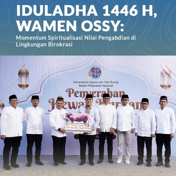 Kementerian Agraria dan Tata Ruang/Badan Pertanahan Nasional (ATR/BPN) menggelar penyerahan hewan kurban dalam rangka Hari Raya Iduladha 1446 Hijriah
