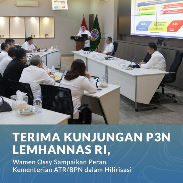 Wakil Menteri Agraria dan Tata Ruang/Wakil Kepala Badan Pertanahan Nasional (Wamen ATR/Waka BPN), Ossy Dermawan, menerima Kunjungan Studi Strategis Dalam Negeri (SSDN) Pendidikan Pemantapan Pimpinan Nasional (P3N) XXV Tahun Anggaran 2025