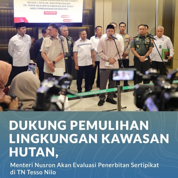 Satuan Tugas Penertiban Kawasan Hutan (Satgas PKH) tengah melakukan reforestasi atau pemulihan kembali kawasan hutan Taman Nasional (TN)