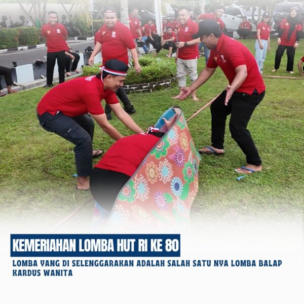 Lomba yang di selenggarakan adalah Salah satu nya Lomba Kardus Wanita. Adapun kepada para pemenang Lomba telah diserahkan hadiah sebagai bentuk apresiasi atas semangat dan partisipasi dalam memeriahkan Hari Kemerdekaan.