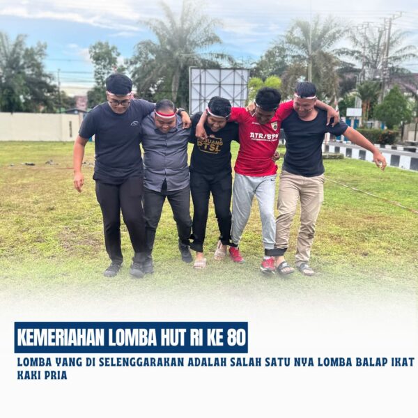 Lomba yang di selenggarakan adalah Salah satu nya Lomba Balap Ikat Kaki Pria. Adapun kepada para pemenang Lomba telah diserahkan hadiah sebagai bentuk apresiasi atas semangat dan partisipasi dalam memeriahkan Hari Kemerdekaan.