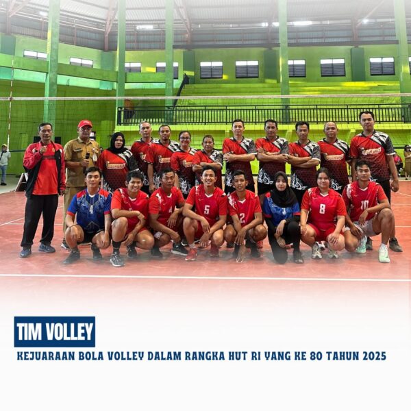 Tim Volley Kantor Pertanahan Kabupaten Kotawaringin Timur mengikuti Kejuaraan Bola Volley dalam rangka HUT RI yang ke 80 Tahun 2025 yang diselenggarakan oleh Dinas Pemuda dan Olahraga Kabupaten Kotawaringin Timur