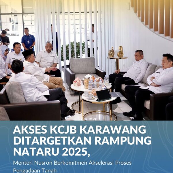 Menteri Agraria dan Tata Ruang/Kepala Badan Pertanahan Nasional (ATR/BPN), Nusron Wahid, menghadiri Rapat Koordinasi Percepatan Pembangunan Akses Stasiun Kereta Cepat Jakarta–Bandung (KCJB) Karawang yang digelar di Stasiun KCJB Karawang,