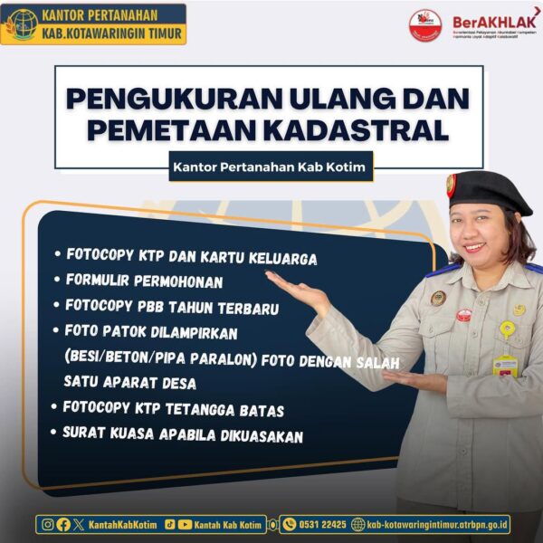 Masih bingung terkait apa syarat2 untuk mengurus berbagai pelayanan di Kantor Pertanahan Kabupaten Kotawaringin Timur?