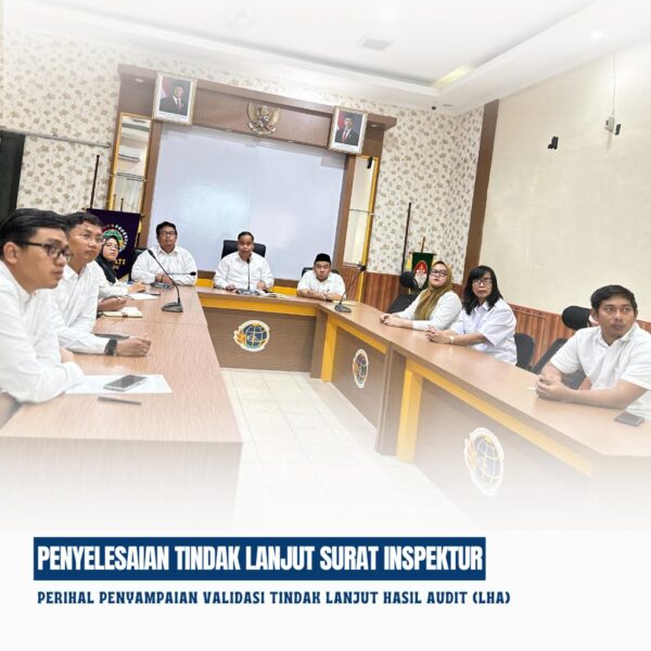 Kepala Kantor Pertanahan Kabupaten Kotawaringin Timur Bapak Mumin Haryanto,S.H beserta Pejabat Pengawas melaksanakan Rapat dalam rangka penyelesaian tindak lanjut Surat inspektur wilayah IV nomor : B/PW.04.02/97-900.44/X/2025 tanggal 22 Oktober 2025