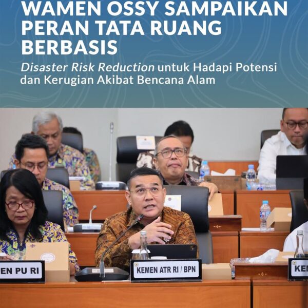 Secara geografis, Indonesia merupakan negara yang rentan terjadi bencana alam. Untuk memitigasi potensi bencana alam dan meminimalisir kerugian yang timbul akibat bencana alam, perencanaan tata ruang berbasis disaster risk reduction menjadi penting diimplementasikan.