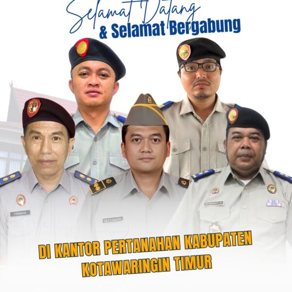 Segenap Keluarga besar Kantor Pertanahan Kabupaten Kotawaringin Timur mengucapkan selamat datang dan selamat bergabung di Kantor Pertanahan Kabupaten Kotawaringin Timur .