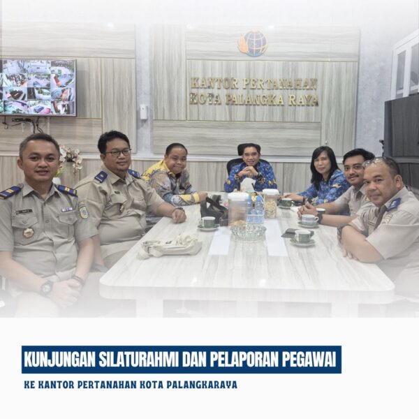 Kepala Kantor Pertanahan Kabupaten Kotawaringin Timur beserta Pejabat Pengawas telah melaksanakan kunjungan ke Kantor Pertanahan Kota Palangkaraya dalam rangka silaturahmi dan pelaporan pegawai yang pindah wilayah kerja.