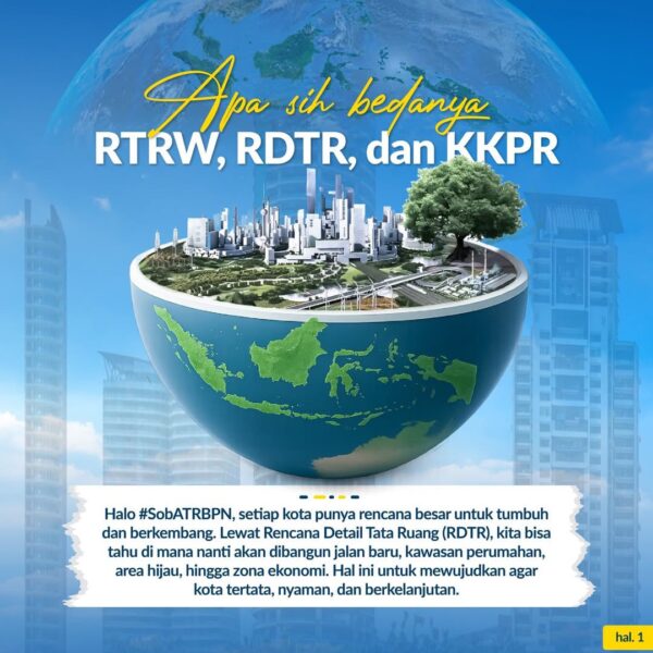 kamu pasti pernah dengar istilah RTRW, RDTR, dan KKPR, tapi masih suka ketuker satu sama lain? Tenang, kamu nggak sendiri, kok 😉