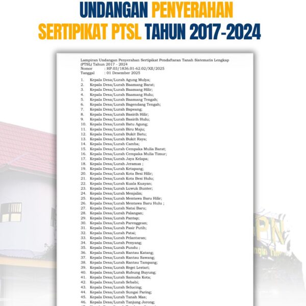 erima kasih atas kerja sama dan kepercayaannya.Semoga sertipikat yang diterima dapat memberikan manfaat dan kepastian hukum bagi masyarakat.
