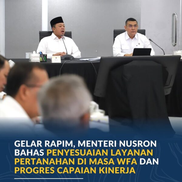 Menteri Agraria dan Tata Ruang/Badan Pertanahan Nasional, Nusron Wahid, memastikan layanan pertanahan bagi masyarakat tetap berjalan meski pemerintah menerapkan kebijakan work from anywhere (WFA)