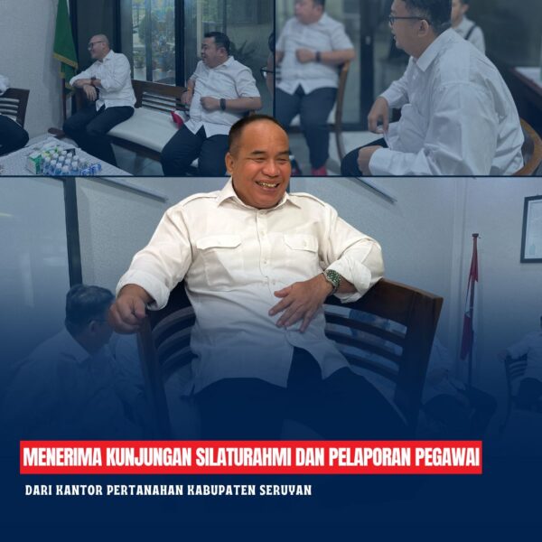 Kantor Pertanahan Kabupaten Kotawaringin timur telah menerima kunjungan dari Kantor Pertanahan Kabupaten Seruyan. Adapun kunjungan ini dalam rangka silaturahmi dan pelaporan pegawai yang pindah wilayah kerja ke Kantor Pertanahan Kabupaten Kotawaringin Timur.