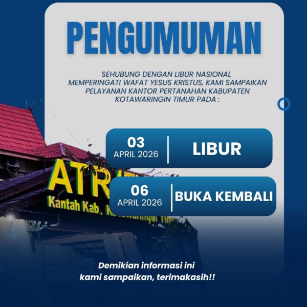Pengumuman Libur Pelayanan Dalam Rangka Wafat Yesus Kristus dan Hari Raya Paskah.