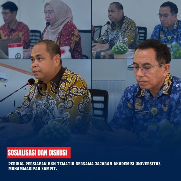 Kepala Kantor pertanahan Kabupaten Kotawaringin Timur di dampingi Kepala Sub. Bagian Tata Usaha telah melaksanakan Kegiatan sosialisasi dan diskusi perihal persiapan KKN Tematik bersama jajaran akademisi Universitas Muhammadiyah Sampit.
