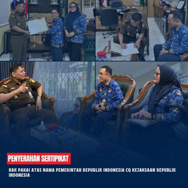 Kunjungan silahturahmi ke kantor Kejaksaan Negeri Kabupaten Kotawaringin Timur sekaligus dalam rangka penyerahan Sertipikat Hak Pakai atas nama Pemerintah Republik Indonesia CQ Kejaksaan Republik Indonesia