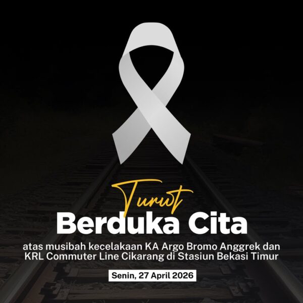 Segenap Keluarga Besar Kementerian ATR/BPN mengucapkan Turut Berduka Cita atas musibah kecelakaan Kereta Api (KA) Argo Bromo Anggrek dan Kereta Rel Listrik (KRL) Commuter Line Cikarang, Bekasi.