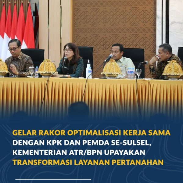 Transformasi layanan pertanahan terus diperkuat melalui kolaborasi lintas instansi guna menghadirkan pelayanan yang transparan, akuntabel, dan berdampak bagi masyarakat.