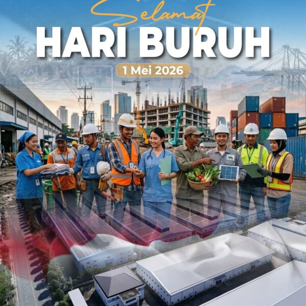Segenap jajaran Kementerian ATR/BPN mengucapkan Selamat Hari Buruh Internasional 2026.
