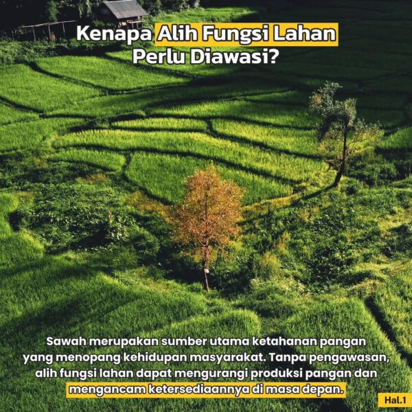 Alih fungsi sawah memang menjadi bagian dari perkembangan pembangunan. Namun, jika tidak diawasi dengan baik, hal ini dapat mengurangi lahan pertanian yang berperan penting dalam menjaga ketahanan pangan nasional.