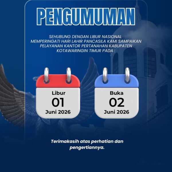 dalam rangka memperingati Hari Lahir Pancasila maka Pelayanan Kantor Pertanahan Kabupaten Kotawaringin Timur