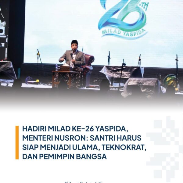 Menteri ATR/Kepala BPN, Nusron Wahid, menghadiri Milad ke-26 Pondok Pesantren Darussyifa Al-Fithroh YASPIDA di Kabupaten Sukabumi