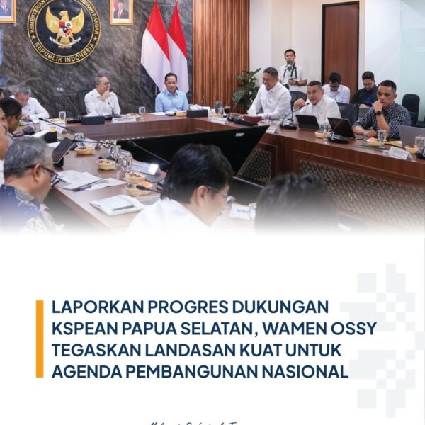 Wakil Menteri ATR/Wakil Kepala BPN, Ossy Dermawan, melaporkan progres dukungan Kementerian ATR/BPN terhadap pembangunan Kawasan Swasembada Pangan, Energi, dan Air Nasional (KSPEAN)