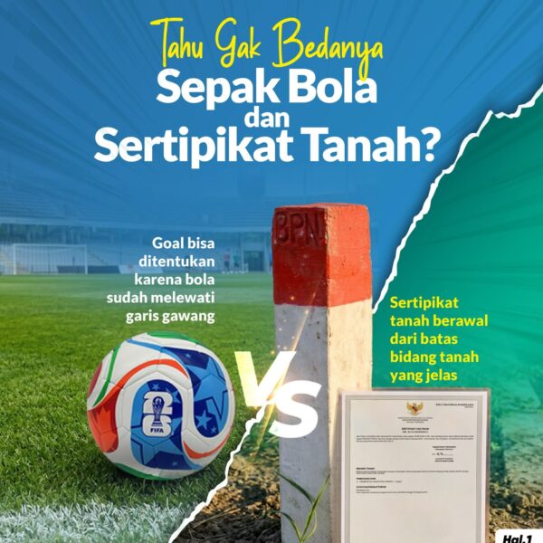 Masih dalam euforia Piala Dunia 2026, kali ini Minaru mau ngasih tau perbedaan Sepak Bola dan Sertipikat Tanah.