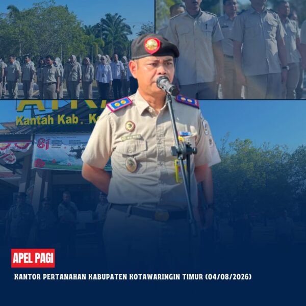 Apel Pagi Rutin yang dipimpin langsung oleh Bapak Mumin Haryanto, S.H selaku Kepala Kantor Pertanahan Kabupaten Kotawaringin Timur
