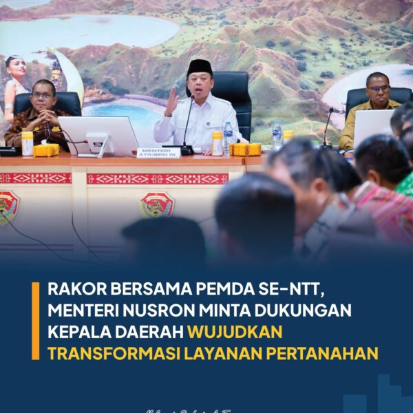 Menteri Agraria dan Tata Ruang/Kepala Badan Pertanahan Nasional (ATR/BPN), Nusron Wahid, menetapkan kebijakan untuk mentransformasi sejumlah layanan pertanahan agar lebih pasti, cepat, dan memudahkan masyarakat