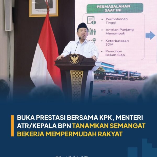 Menteri Agraria dan Tata Ruang/Kepala Badan Pertanahan Nasional (ATR/BPN), Nusron Wahid, membuka Pelatihan Refleksi dan Aktualisasi Integritas (PRESTASI) yang diikuti oleh 40 jajaran aparatur sipil negara (ASN) Kementerian ATR/BPN