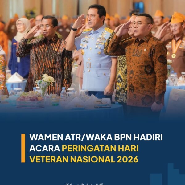 Wakil Menteri Agraria dan Tata Ruang/Wakil Kepala Badan Pertanahan Nasional (Wamen ATR/Waka BPN), Ossy Dermawan, menghadiri acara Peringatan Hari Veteran Nasional Tahun 2026, di Balai Sudirman