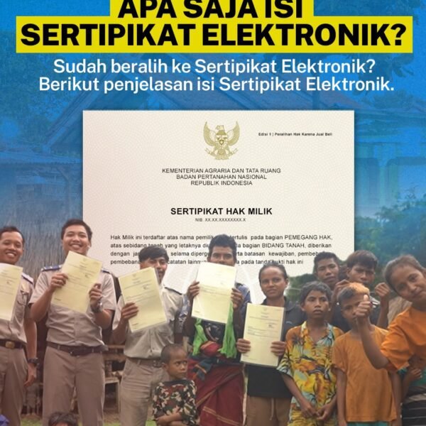 Transformasi digital terus menghadirkan berbagai inovasi untuk memudahkan layanan pertanahan, salah satunya melalui Sertipikat Elektronik.