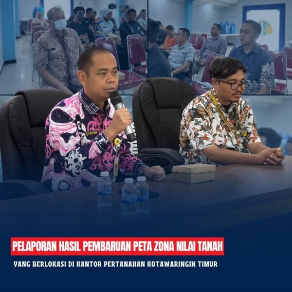 Rapat Pelaporan hasil Pembaruan Peta Zona Nilai Tanah (ZNT) tahun Anggaran 2026 yang berlokasi di Kantor Pertanahan Kotawaringin Timur