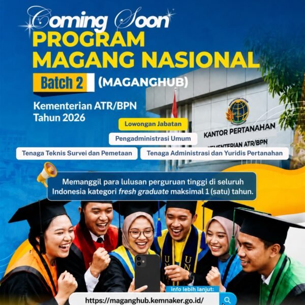 Ada kabar baik nih untuk kamu para fresh graduate yang ingin meniti pengalaman bekerja di instansi pertanahan dan tata ruang.